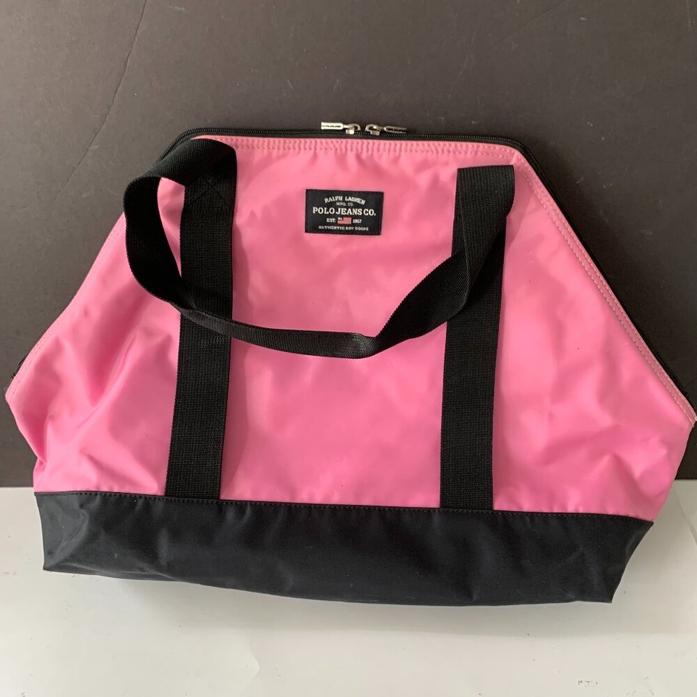 VINTAGE POLO JEANS RALPH LAUREN PINK TOTE BAG